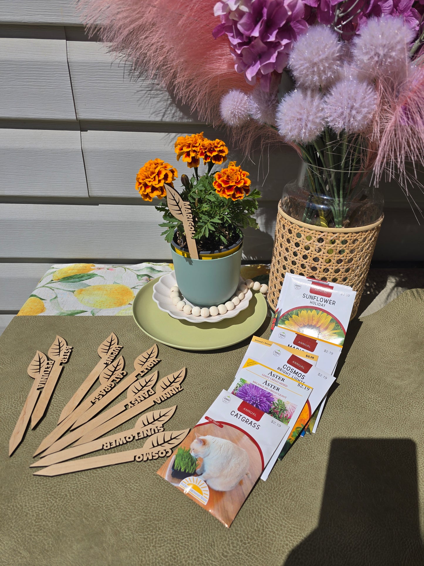 Flower Marker 10pk - Leaf Style - Assorted Flowers